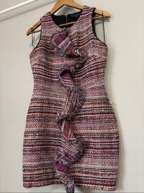 Adelyn Ray Tweed Ruffle Dress - Size S